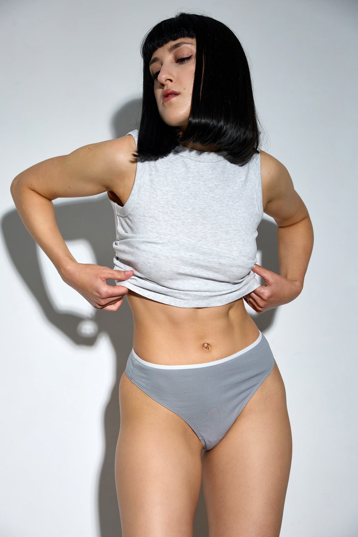 НАТУРАЛЬНИЙ КОМПЛЕКТ: БРА + СТРІНГИ - Soft Gray - Form You