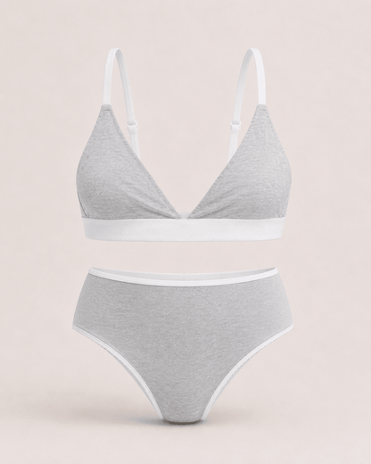 НАТУРАЛЬНИЙ КОМПЛЕКТ: БРА + СЛІПИ - Soft Gray - Form You