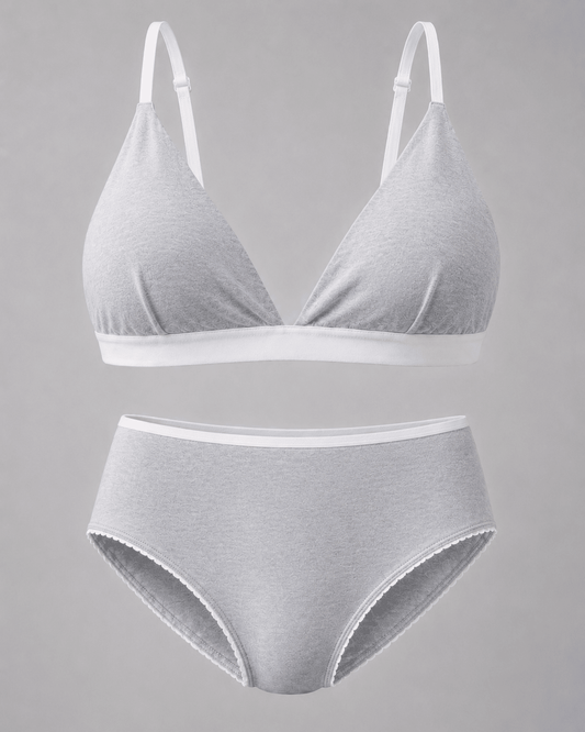 НАТУРАЛЬНИЙ КОМПЛЕКТ: БРА + СЛІПИ - Soft Gray - Form You